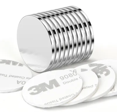 Image de Aimants néodyme ultra-puissants, 25 x 2 mm | 10 petits aimants puissants autocollants, aimants ultra-puissants pour les projets de bricolage, les sciences, le bureau, la cuisine et l'entrepôt