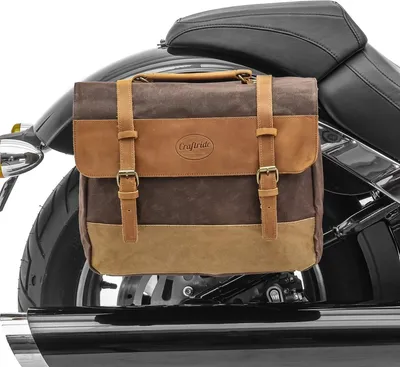 Produktbild von Motorrad Satteltasche Canvas mit Innentasche CV5 Seitentasche braun