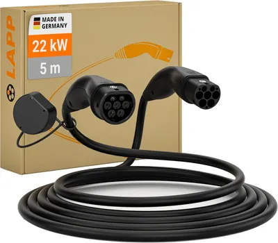 Obrázok produktu pre Nabíjací kábel Mobility Helix typu 2, 22 kW, automaticky navíjací, 32 A, 3-fázový, pre elektromobily, štandard Mode 3, 5 metrov, čierna farba