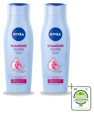 Immagine prodotto di 2 flaconi di shampoo NIVEA Diamond Gloss - 250 ml ciascuno - confezione grande - 2 pezzi