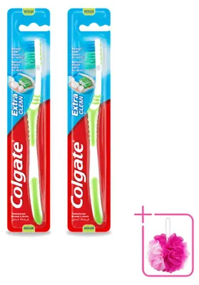 Produktbild von 2 x Colgate Extra Clean Medium Zahnbürste - Sparpackung - 2 Stücke
