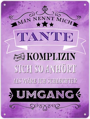 Produktbild von Man nennt mich Tante Metallschild XL in 21x28 cm