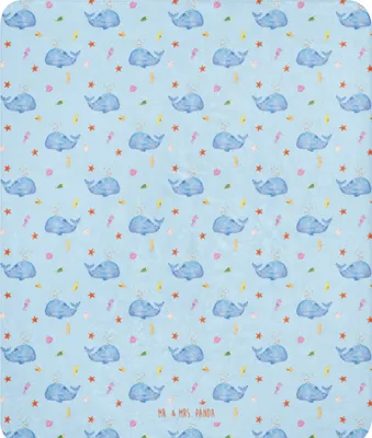 Produktbild von Mr. & Mrs. Panda Heimdecke Wal Konfetti 130 x 155 cm - Blau - Geschenk, Trennung, Tagesdecke, Kuscheldecke, Abnehmen, Wärmedecke, Neustart, Decke, Schmusedecke, Meer