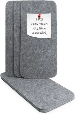 Produktbild von Filz-Pinnwand für Wände - Selbstklebende Bulletin Board Fliesen 43 x 20 cm