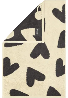 Produktbild von Cawö Gästehandtuch Heart Beats Hearts Basalt Grau (30x50 cm)