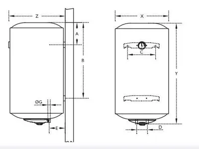 Immagine prodotto di Scaldabagno Elettrico Isea Swing Plus 120/5 Orizzontale Sx