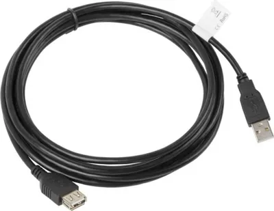 Produktbild von LANBERG USB-A VERLÄNGERUNGSKABEL M/W 2.0 3m schwarz