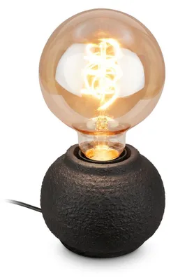 Image de Briloner Lampe de table pied en céramique Ø10 x 8 cm douille E27 max. 25 W interrupteur sur le cordon noir - Lampe de chevet pour salon chambre couloir