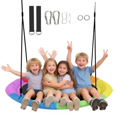 Image de Balançoire pour enfants « Nest », hauteur réglable, capacité de charge 300 kg, multicolore