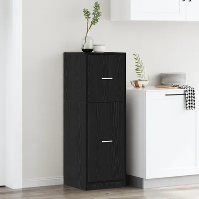Produktbild von Apothekerschrank Schwarz Eiche 40x41x118 cm Holzwerkstoff, Aktenschränke DesignMöbel Neu