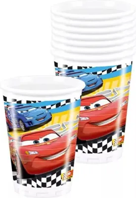 Produktbild von Cars - Wegwerf-Tasse "Racing Sports Network", Kunststoff 8er-Pack SG29639 (Einheitsgröße) (Bunt)