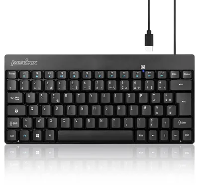 Productafbeelding van Mini bekabeld toetsenbord met AZERTY-indeling en USB-C aansluiting, zwart