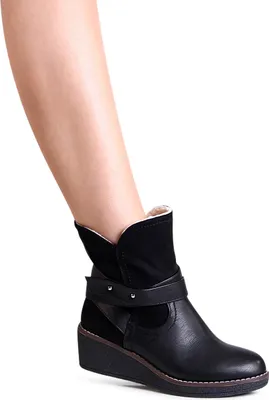 Produktbild von topschuhe24 2628 Damen Keilstiefeletten Stiefel, Farbe:Schwarz, Größe:38 EU