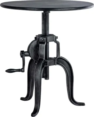 Produktbild von CLP Beistelltisch Marcos 50 cm aus Metall rund höhenverstellbar Industrial Stil antik silber