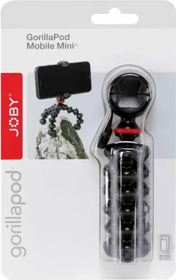 The image shows the packaging of a Joby GorillaPod Mobile Mini tripod.