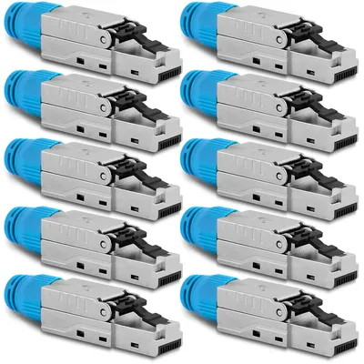Produktbild von Netzwerkstecker Cat8 CAT8.1 RJ45 Stecker 10 Steckverbinder werkzeuglos geschirmt