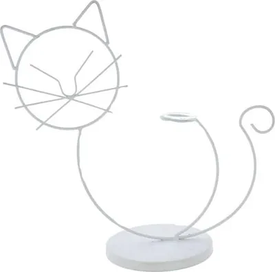 Produktbild von Vase - Katzensilhouette - weiß - ca. 10,5 x 13,5 / 25 cm