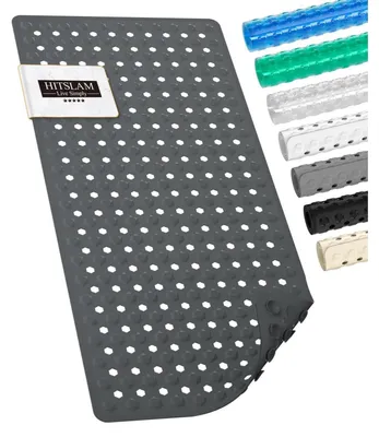 Immagine prodotto di Tappetino antiscivolo per vasca da bagno, 89 x 40 cm, colore antracite, in PVC, resistente alla muffa, lavabile in lavatrice