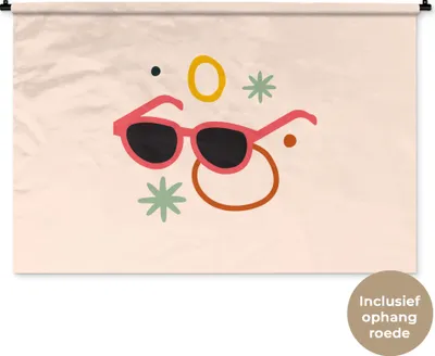 Produktbild von MuchoWow® Wandteppich Wandbehang Sonnenbrillen - Figuren - Pastell 120x80 cm Tapisserie Dekoration Wandtuch - Wanddekorationen - Wandtücher