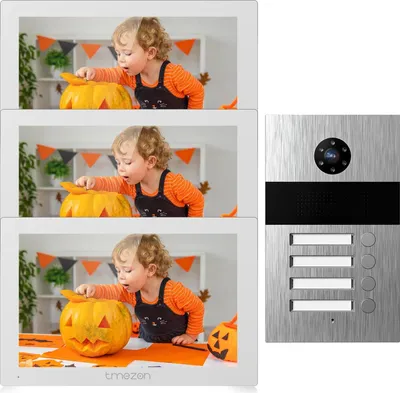 Immagine prodotto di Campanello video senza fili, touchscreen a colori da 7 pollici, risoluzione 1080P, modalità vivavoce, 3M1T