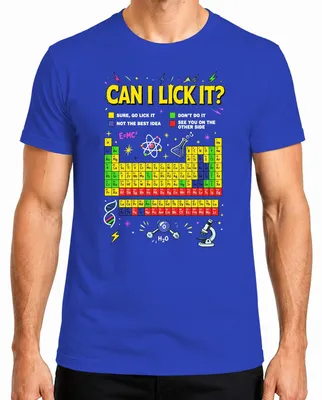 Productafbeelding van "Can I Lick It Science Chemistry Periodic Statement" - Sarcasme heren T-shirt, blauw, XXL