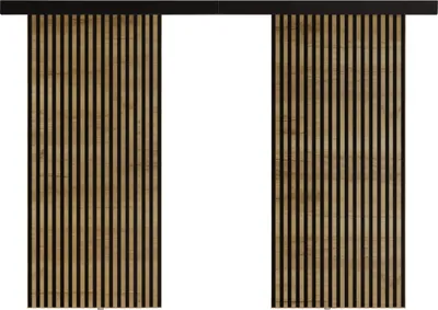 Produktbild von KIER FURNITURE Schiebetür Komplettset BELMO DUO Sliding Door, Raumteiler Schiebetür Eiche Craft Golden 212x205x1,6 cm