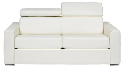 Produktbild von Schlafsofa mit Matratze 4-Sitzer - Büffelleder - Weiß - Liegefläche mit breiten Latten 160 cm - Matratze 18 cm - VIZIR