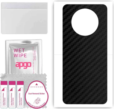 Produktbild von apgo Rückseite Schutzfolie, Skin, kompatibel mit Huawei Nova Y90, Hinten Displayschutzfolie aus Vinylfolie, kratzfest, einfache Montage - Schwarzer Kohlenstoff