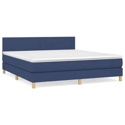 Produktbild von vidaXL Boxspringbett mit Matratze Blau 180x200 cm Stoff