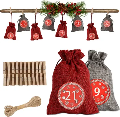 Image de VINGO Calendrier de l'Avent à remplir Calendrier de l'Avent à remplir soi-même Décoration