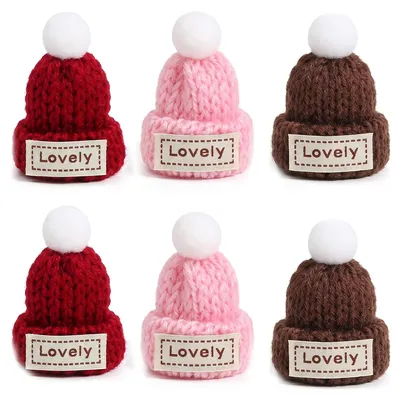 6 bunte gestrickte Eierwärmer als Mini-Hüte