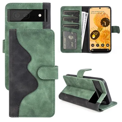 Image de Étui pour Google Pixel 7 Pro : étui de protection en simili cuir, vert