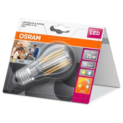 Produktbild von Osram A75 E27 8W LED-Lampe, Birnenform, Sockel E27, 8 Watt, wechselnde Farben,
