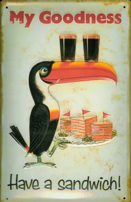 Produktbild von Blechschild Guinness Bier Have a Sandwich! Toucan Schild nostalgisches Werbeschild Tukan
