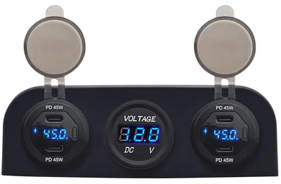 Produktbild von ProRide 12V USB-C Autolader 4 Ports 45W QC3.0 P19184 mit Voltmeter