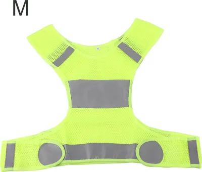 Obrázok produktu pre Reflexná bezpečnostná vesta, fluorescenčná žltá pre outdoorovú cyklistiku a beh, priedušná športová vesta veľkosť M