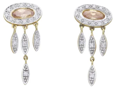 Produktbild von MIAMAR 0942979 Damen Ohrstecker 14 Karat (585) Bicolor Gold orange