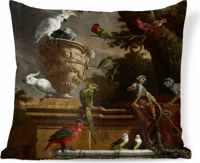 Produktbild von MuchoWow® Zierkissen Sofakissen Wohnzimmer Dekokissen 45x45 cm Die Menagerie - Melchior d'Hondecoeter - Schlafpolster - Polster für das Sofa