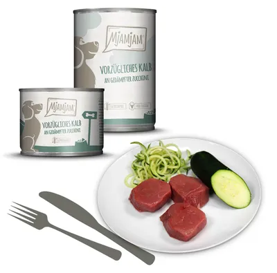 Zdjęcie produktu dla MjAMjAM 4260512871093, Dorosły, Cukinia, Cielęcina, 200 g, Bez cukru