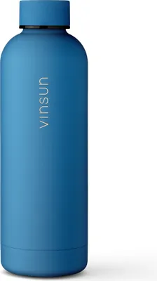 Produktbild von Trinkflasche Edelstahl 1L Thermoflasche warmhaltend Isolierflasche blau Vinsun