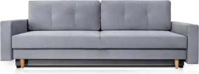 Zdjęcie produktu dla Sofa 3-osobowa Szara Sofa Drewno Elegancki Salon Nowoczesny Design Tkanina Tapicerka