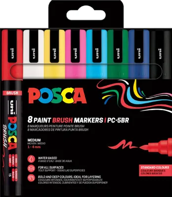 Image de Posca 184058 POSCA Marker UNI  PC-5BR 8er Set Grundf.