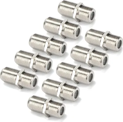Produktbild von com-four® 10x F-Verbinder - Antennen Adapter für F-Stecker - für Koaxial Antennenkabel