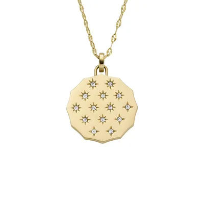 Produktbild von Fossil JF04382710 Damen Collier Edelstahl Gold Weiß 45 cm