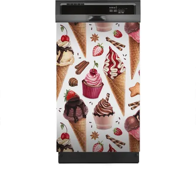 Produktbild von Aufkleber sticker 45x70 cm Dekorative folie Spülmaschine - Eiscreme Kirsche Erdbeere