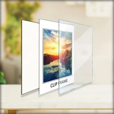 Produktbild von MG Design Cliprahmen Set 10 Stück 13x18 cm - rahmenlos mit Acrylglas & HDF-Rückwand, für Fotos/Poster/Puzzle, hoch/quer