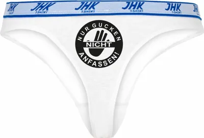 Produktbild von Damen Thong Slip - Boxer-0032-woman-white-v-XS - weiß - XS - vorn - Nur Kucken, Nicht anfassen - lustiges Motiv - Spruch - Unterwäsche - Unterhose - Freizeit - lustig