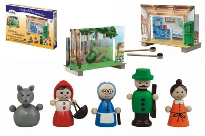 Produktbild von Rotkäppchen Magnetisches Holztheater mit Figuren in Box 34x23x3cm