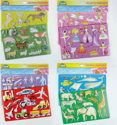 Produktbild von Zeichenschablonen sortiertierung 26x19cm, 24 Stück