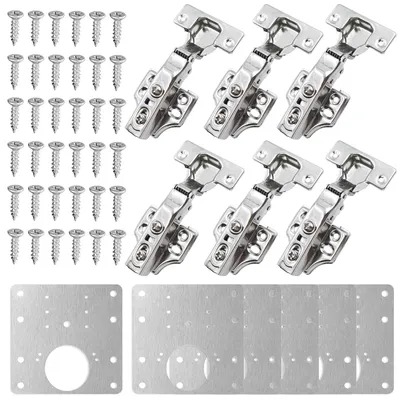 Produktbild von 6 Stück Scharniere für Schränke mit Reparaturplatten – für Küchen und Schränke